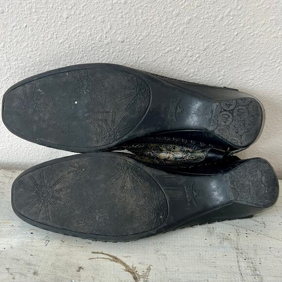 PIKOLINOS Black and Gold Floral Mules - Picture 12 of 14